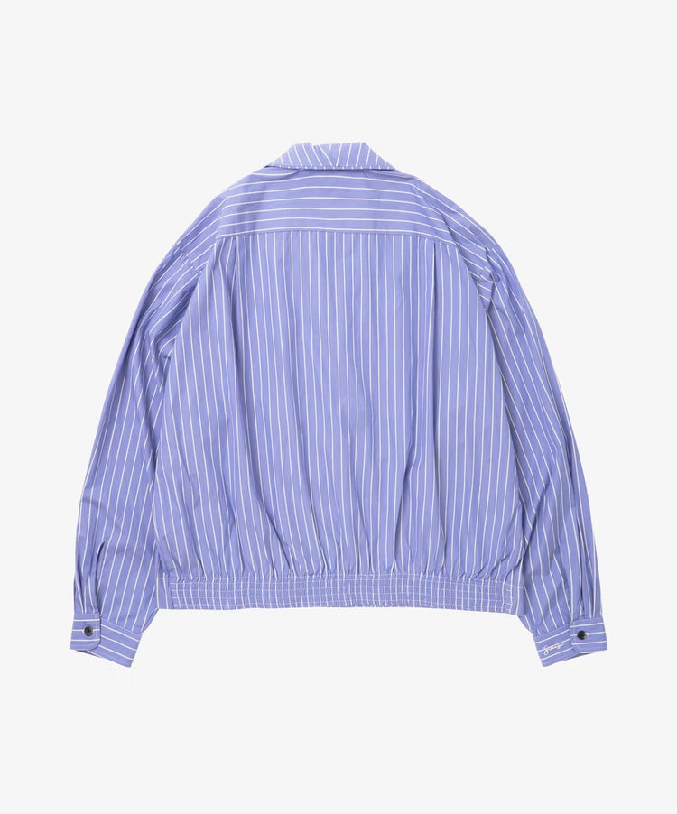 Sillage  rib blouson high count white stripe