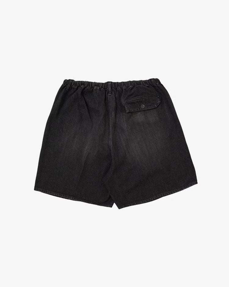 Sillage   circular fatigue shorts black denim damaged