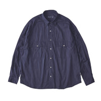 PORTER CLASSIC / ROLL UP PIN STRIPE SHIRT