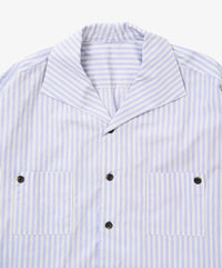 Sillage  rib blouson high count blue stripe