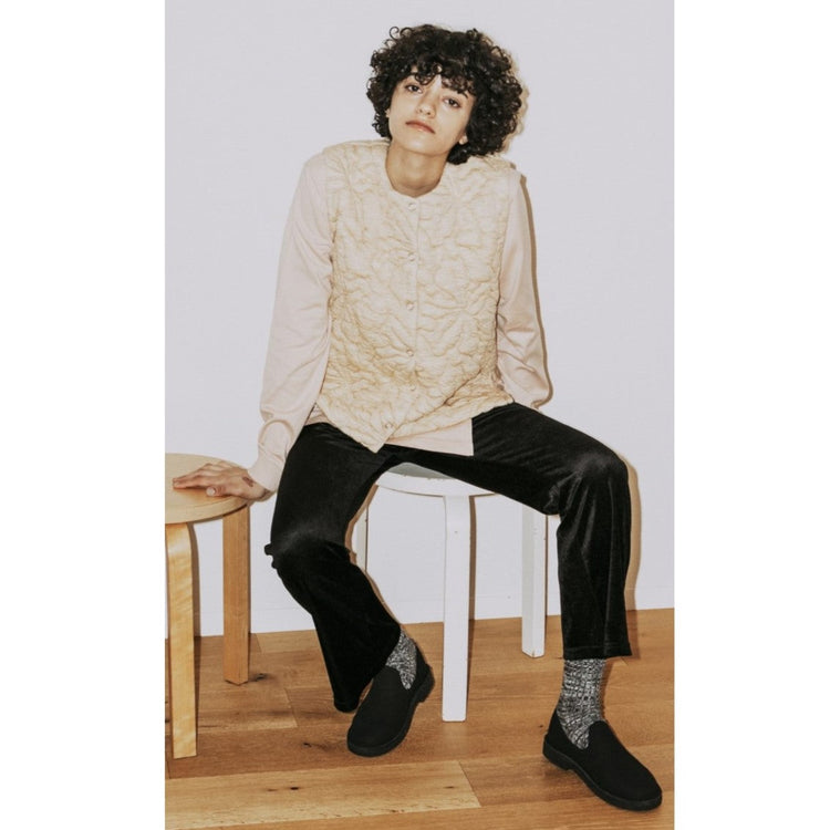 MEYAME / FLOWER QUILTING VEST BEIGE