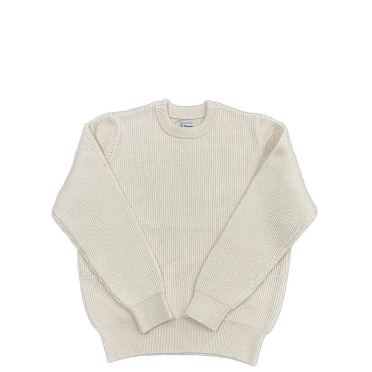 Yonetomi  / MERCERIZED COTTON RIB KNIT P/O ECRU