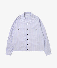 Sillage  rib blouson high count blue stripe