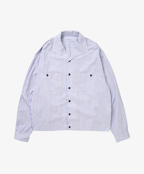 Sillage  rib blouson high count blue stripe