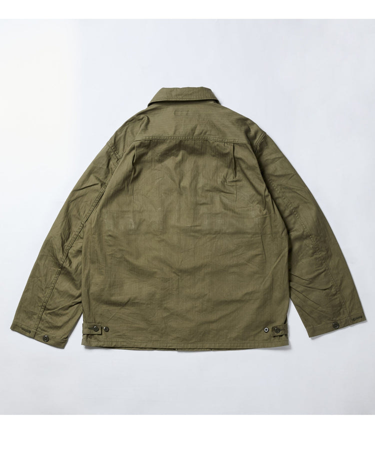 A VONTADE Naval Utility Jacket -Military Herinbone- #47 OLIVE