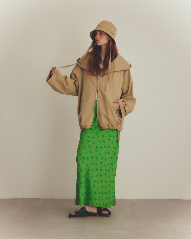 THE SHINZONE / SIMON DOTS JACQUARD SKIRT NAVY