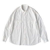 PORTER CLASSIC / ROLL UP STRIPE SHIRT WHITE