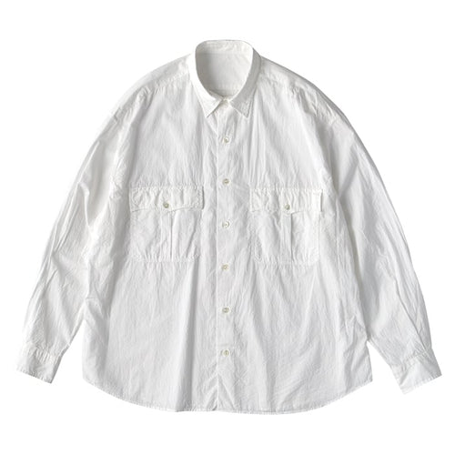 PORTER CLASSIC / ROLL UP STRIPE SHIRT WHITE