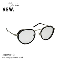 NEW. BISHOP-SP C-1 antique silver*black sunglasses