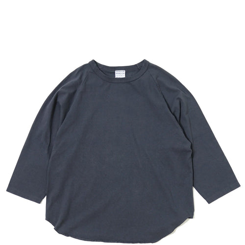 WALLA WALLA SPORT　3/4 BASEBALL TEE SOLID USED BLACK