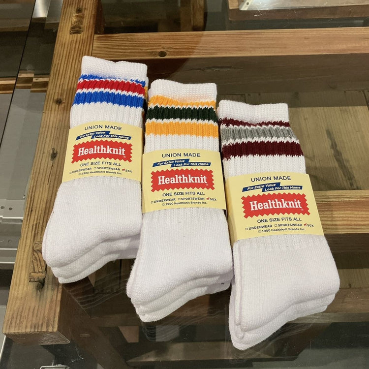 Healthknit / COLOR SCHEME LINE CREW 3P SOX
