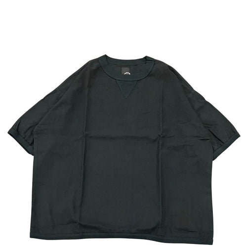maillot / linen rich big sweat shirt-Tee BLACK