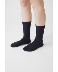 THE HINOKI　GIZA COTTON RIB SOCKS　 THSC-8 BLACK