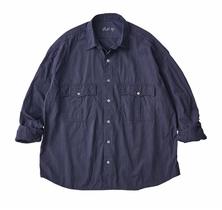 PORTER CLASSIC / ROLL UP PIN STRIPE SHIRT