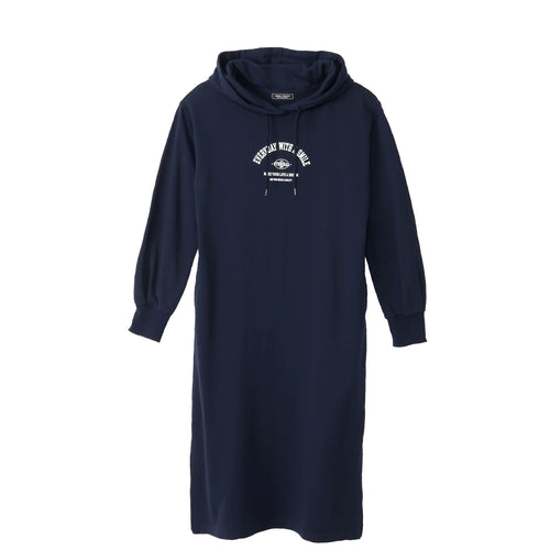 meme rirerire/ コットンミニ裏毛 SMILEロゴプリント パーカーワンピ