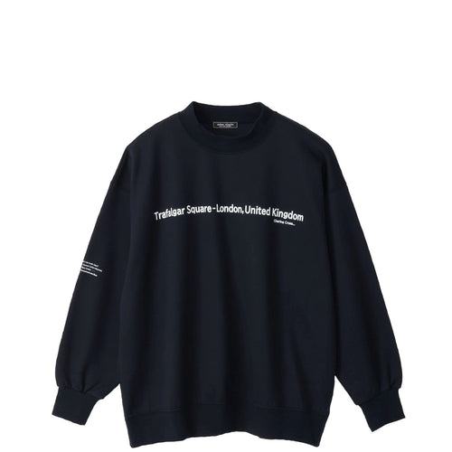 meme rirerire/ Cotton cardboard knit logo print wide sweatshirt