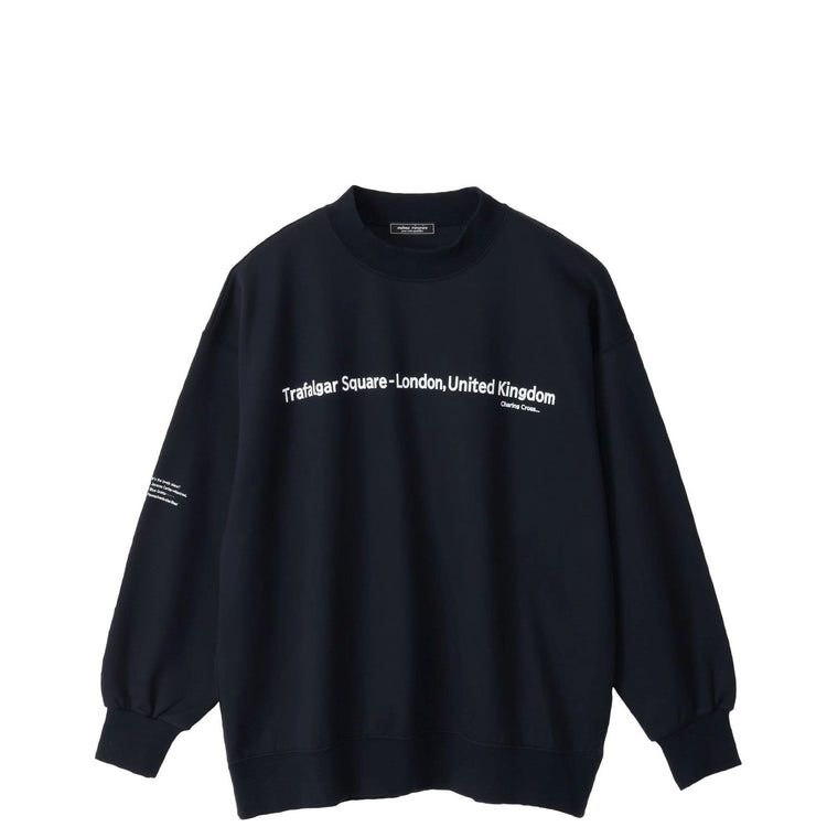 meme rirerire/ Cotton cardboard knit logo print wide sweatshirt