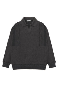 YASHIKI Setsuen Skipper Knit (Snow Smoke) BROWN