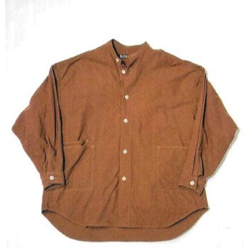 HAVERSACK / 塩縮ネル バンドカラーオーバーシャツ　BLACK