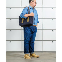 WORKERS  Leather Handle Tote_Navy_Medium/Long Handle