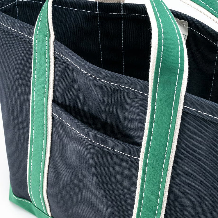WORKERS  Deluxe Pocket Tote Bag/ Dark Navy x Green Handle/Short