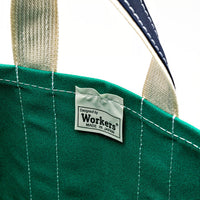 WORKERS  Deluxe Tote Bag/ Green Body x Navy Handle