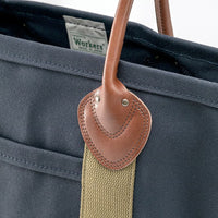 WORKERS  Leather Handle Tote_Navy_Medium/Long Handle