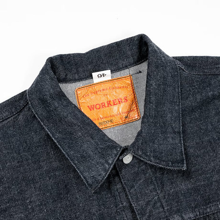 WORKERS  Lot 806XH, Full-Back, 13.7 oz, Black Raw Denim