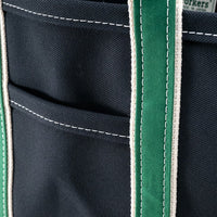 WORKERS  Deluxe Pocket Tote Bag/ Dark Navy x Green Handle/Short