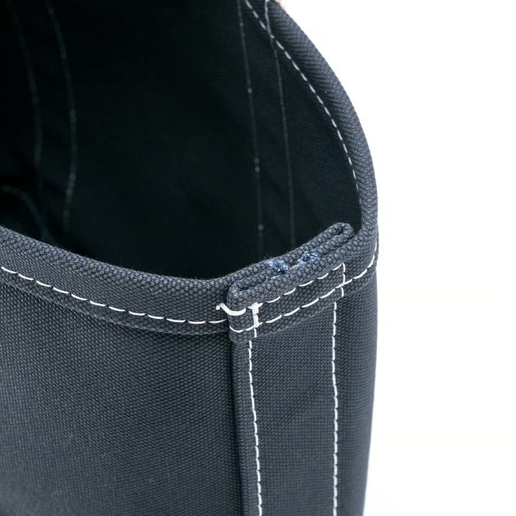 WORKERS  Deluxe Pocket Tote Bag/ Dark Navy x Green Handle/Long