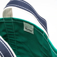 WORKERS  Deluxe Pocket Tote Bag/ Green x Navy Handle/Short