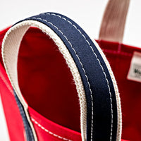 WORKERS  Deluxe Tote Bag/ Red Body x Navy Handle
