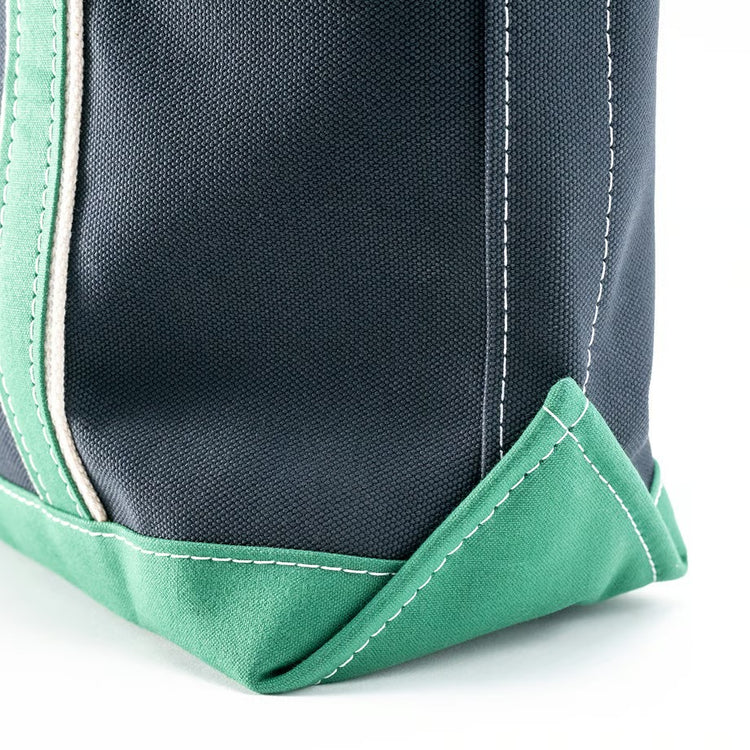 WORKERS  Deluxe Pocket Tote Bag/ Dark Navy x Green Handle/Short