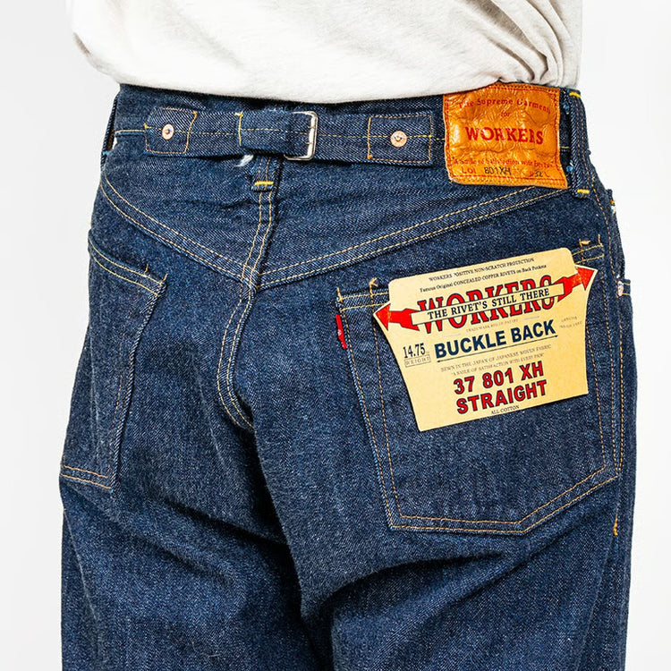 WORKERS 37 801XH, Buckle Back, Blue Selvedge