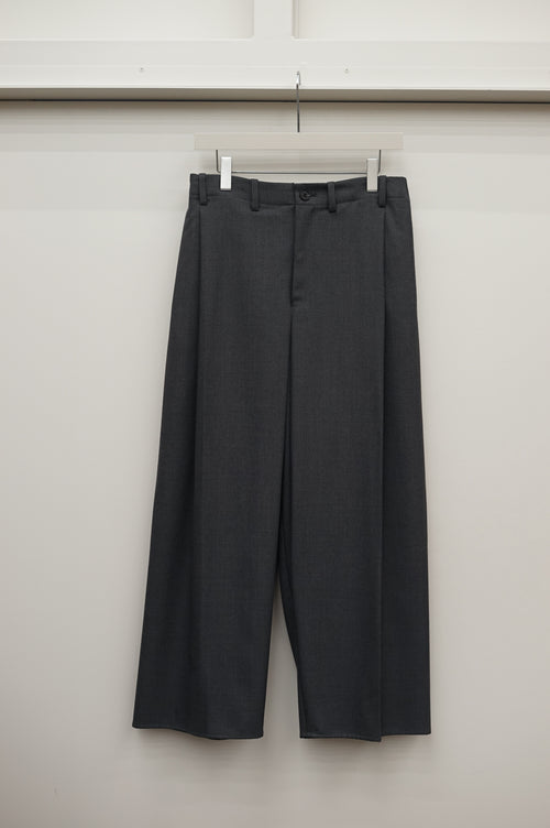 nonnotte Draping Crotch Box Pleats One-Tuck Trousers N-26A-020 CHARCOAL TOP