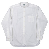 WORKERS  Band Collar Shirt, Supima OX, White