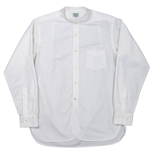 WORKERS  Band Collar Shirt, Supima OX, White