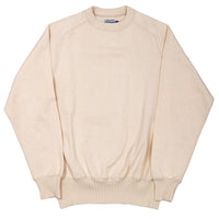 WORKERS Cotton Saddle Shoulder Sweater, White