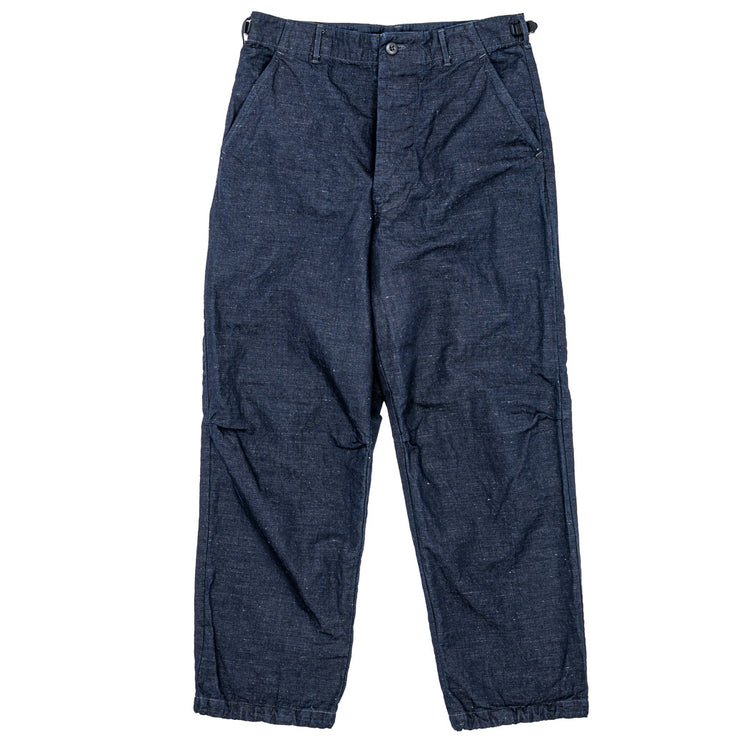 WORKERS  FWP Trousers, Indigo Cotton Linen