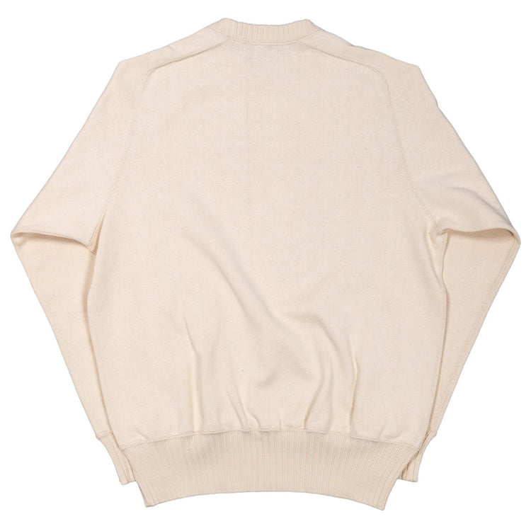 WORKERS Cotton Saddle Shoulder Sweater, White