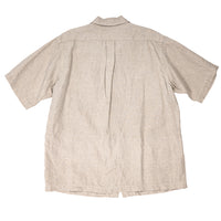 WORKERS  Open Collar Shirt, Ecru Linen