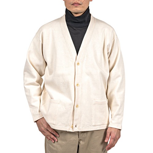 WORKERS  Cotton Relax Cardigan, White
