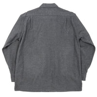 WORKERS  Open Collar Shirt, Cotton Wool Flannel, Grey