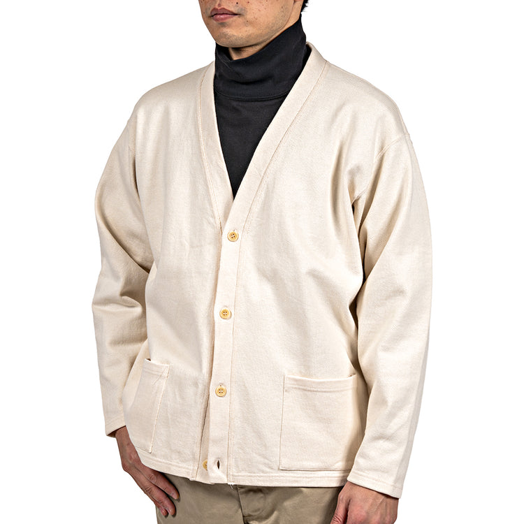 WORKERS  Cotton Relax Cardigan, White