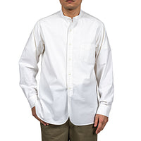 WORKERS  Band Collar Shirt, Supima OX, White