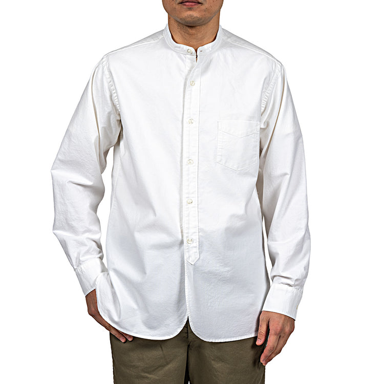 WORKERS  Band Collar Shirt, Supima OX, White
