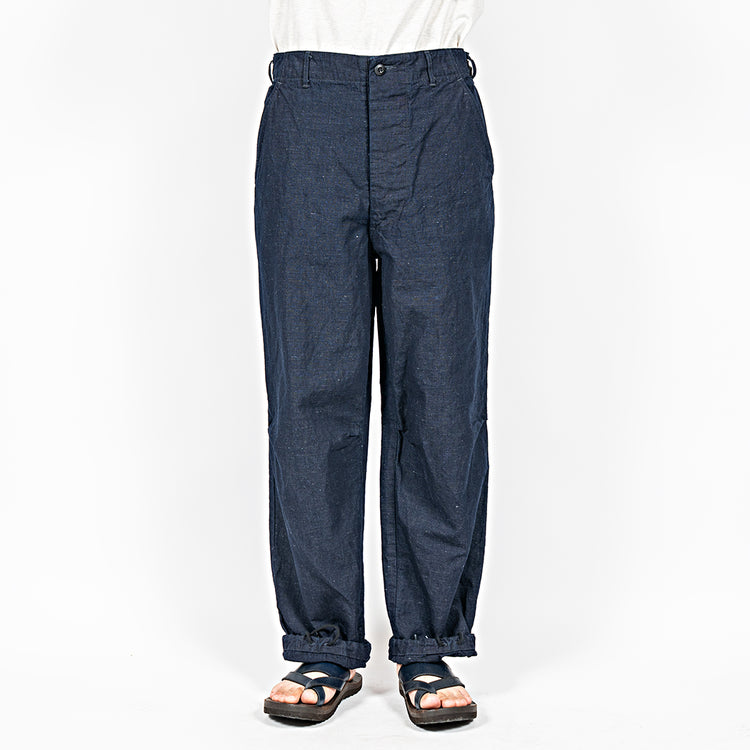 WORKERS  FWP Trousers, Indigo Cotton Linen