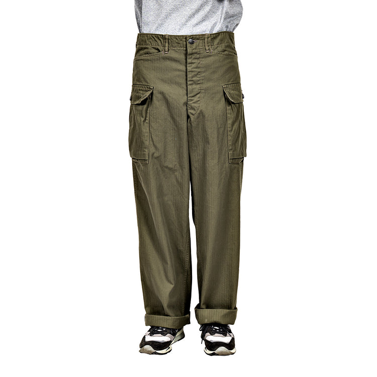 WORKERS  M43 Trousers Mod, OD Herringbone