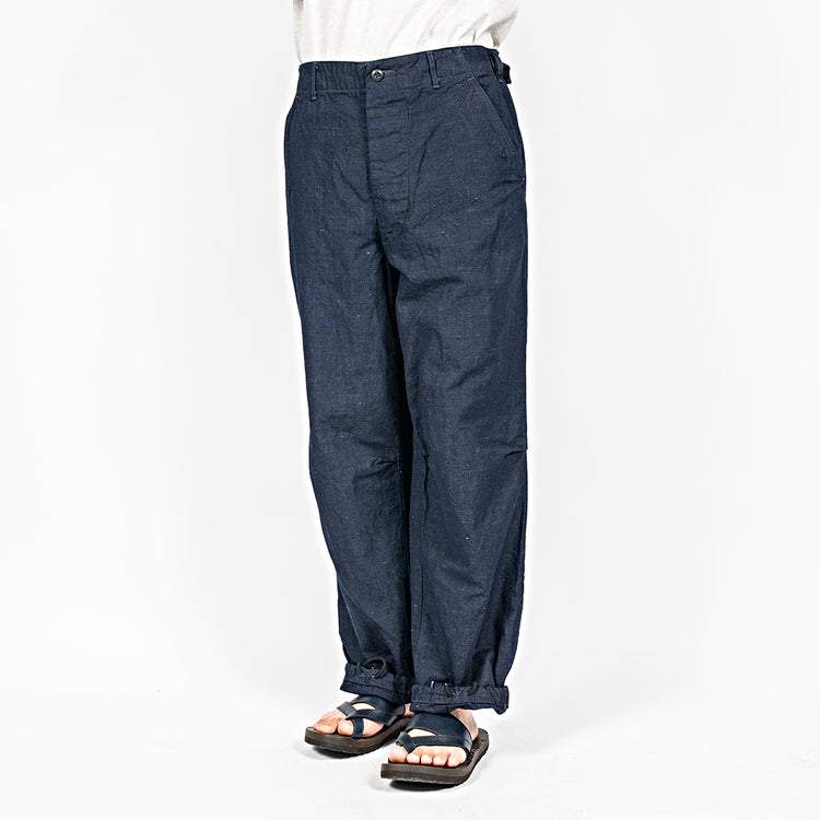 WORKERS  FWP Trousers, Indigo Cotton Linen