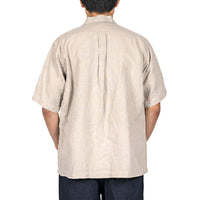 WORKERS  Open Collar Shirt, Ecru Linen